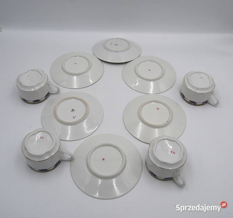 Porcelana KPM zestaw 4 filiżanek ze spodkiem Poznań sprzedam