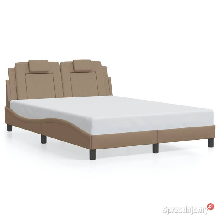 Rama łóżka z zagłówkiem cappuccino sztuczna 218cm