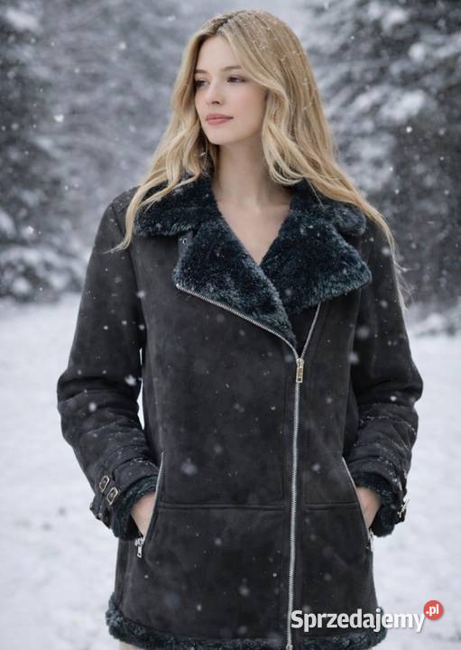 Płaszcz Stylowy Płaszcz ze sztucznym futerkiem Oława