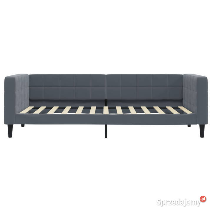 Sofa rozsuwana z szufladami ciemnoszara aksamit