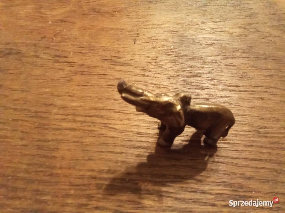 Metalowa ciężka figurka słonia PRL Warszawa