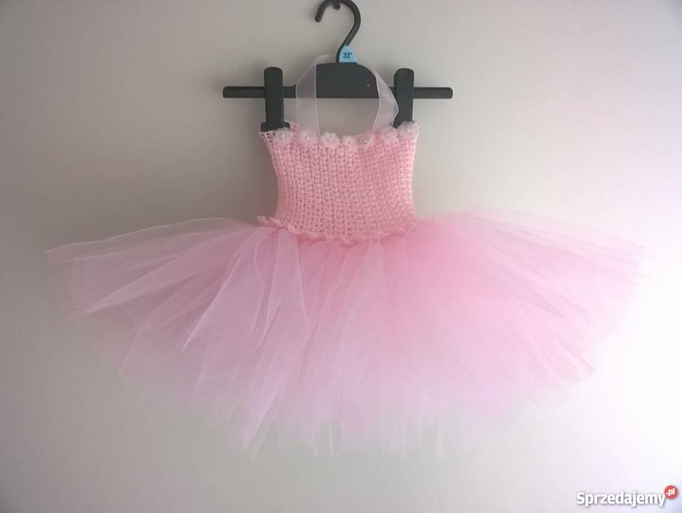 Sukienka TUTU szydełko HANDMADE roczek chrzest Częstochowa