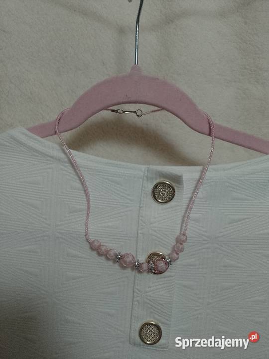 Różowy Bogato zdobiony naszyjnik korale Kraków