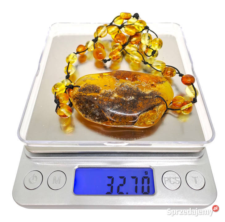 Korale z bursztynu BURSZTYN bałtycki baroczek i