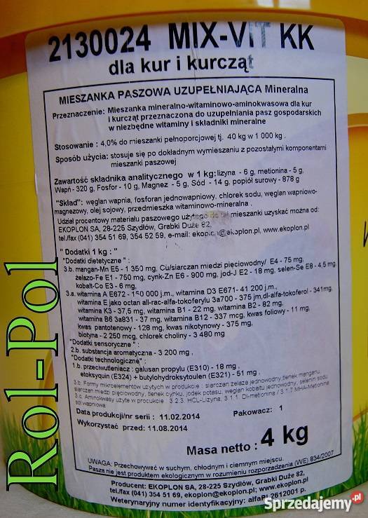 Mix Vit witaminy drobiu kur kurczaki kaczki gęsi Michorzewo