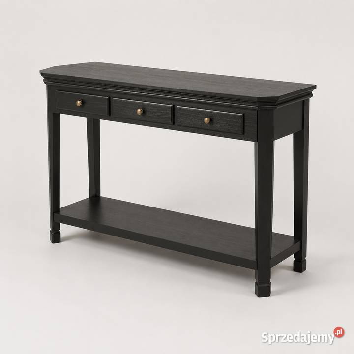 Czarna konsola do przedpokoju salonu 128 80cm