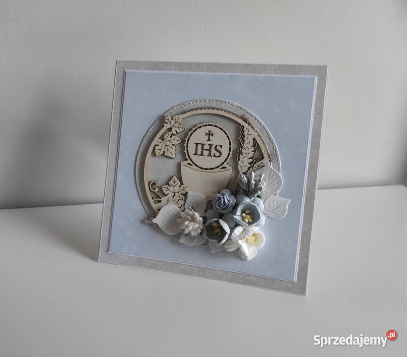 Kartka ręcznie robiona na Komunię Świętą z Łódź