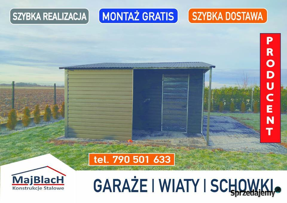 Garaż Blaszany MAGAZYN na działkę Altana na blacha Sprzedaż Olsztyn