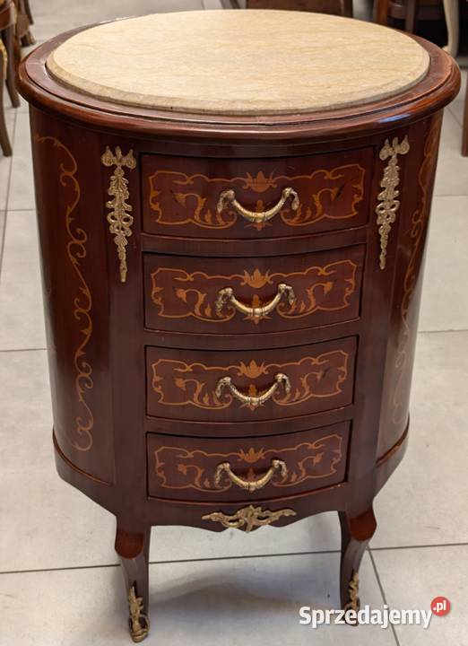 ładna komoda intarsjowana z marmuremsklep śląskie
