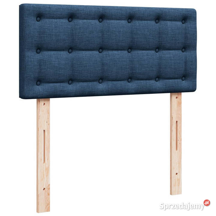 Łóżko kontynentalne z materacem niebieskie