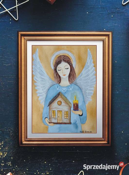 Akwarela Akwarelka Obraz pt Anioł Opiekun