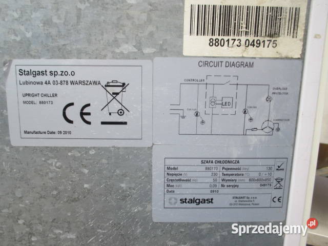 Lodówka STALGAST 130l 606085 Ostrów Wielkopolski