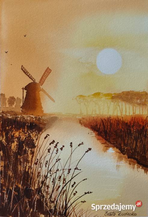 Akwarela Akwarelka Obraz pt W Krainie Wiatru Malarstwo