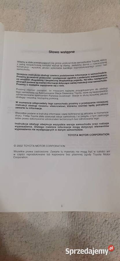 Instrukcja obsługi Yaris miękka Białystok