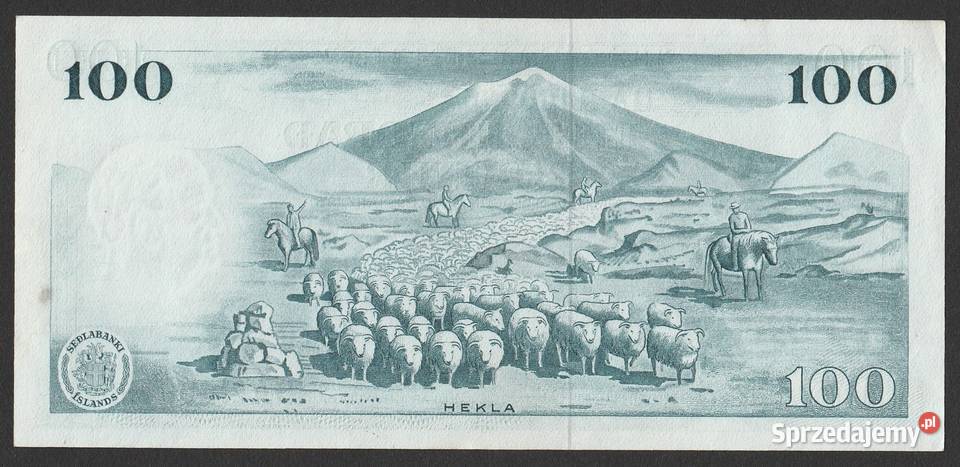 ISLANDIA 100 KORON 1961 STAN BANKOWY UNC Łódź