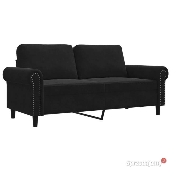 Sofa 2osobowa czarna 140 tapicerowana aksamitem Warszawa sprzedam