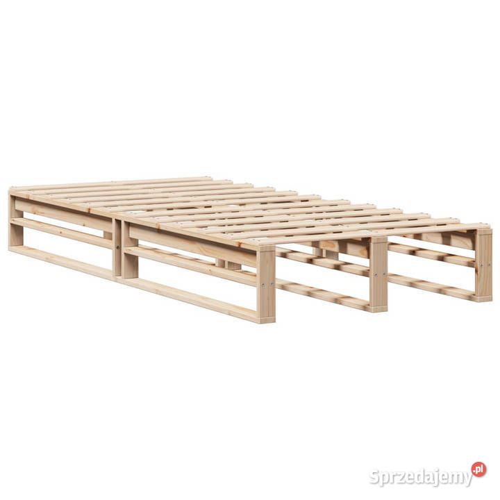 Łóżko z regałem bez materaca lite drewno 90x200