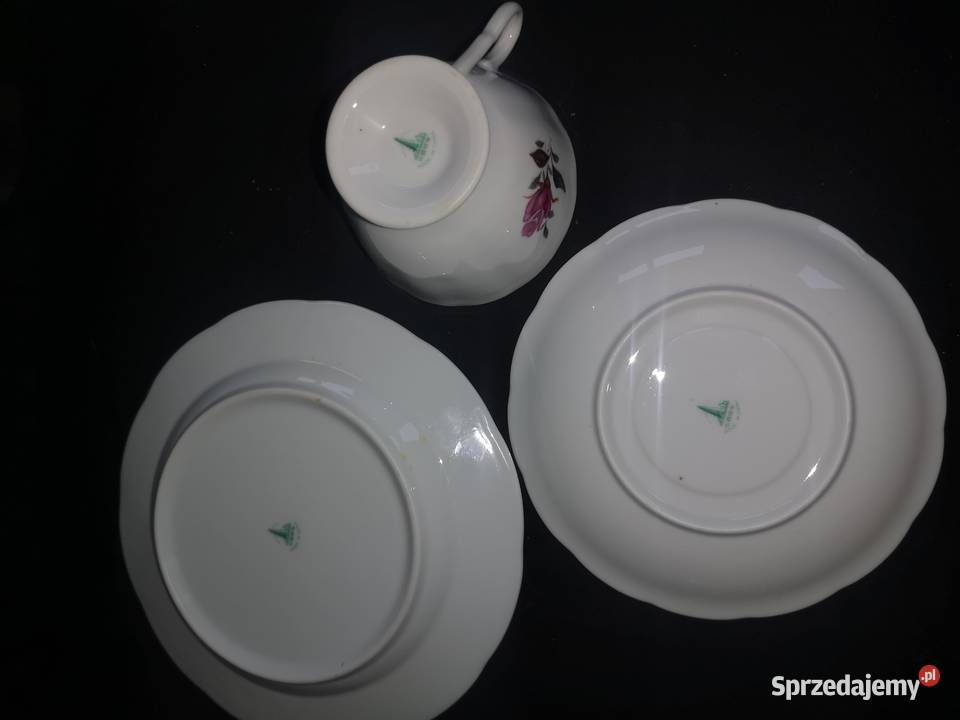 Filiżanka z talerzykiem deserowym róża Made in