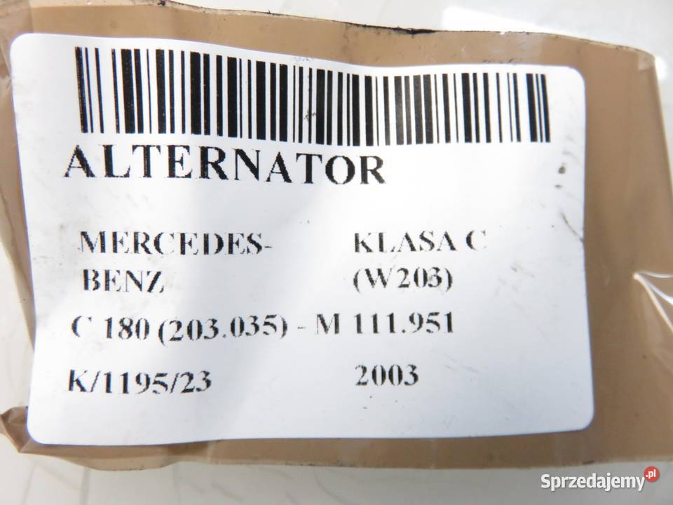 ALTERNATOR MERCEDES KLASA C W203 C 180