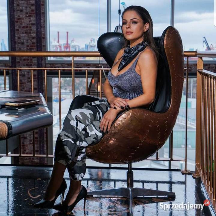 Aviator Tomcat Egg Armchair Vintage brown Warszawa