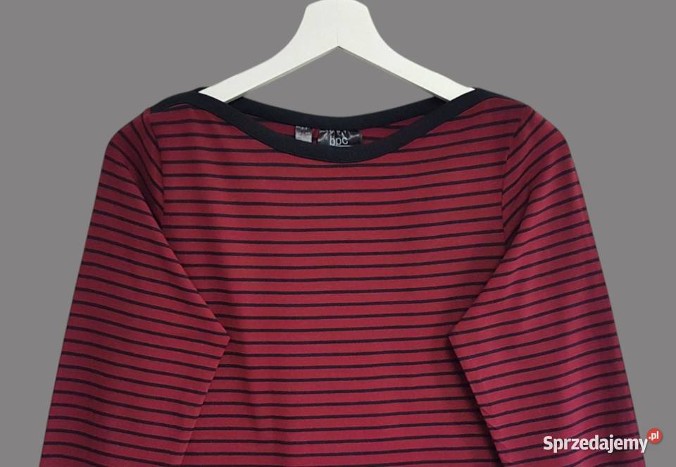 Damska bordowa bawełniana bluzka w paski z Chrzanów