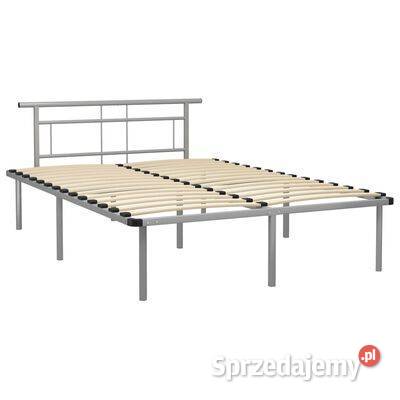 Rama łóżka bez materaca szara metalowa 140 x 200 Ramy i stelaże Warszawa