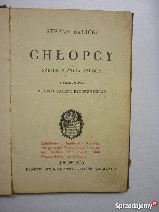 CHŁOPCY SZKICE Z ŻYCIA SZKOŁY STEFAN BALICKI kujawsko-pomorskie Inowrocław