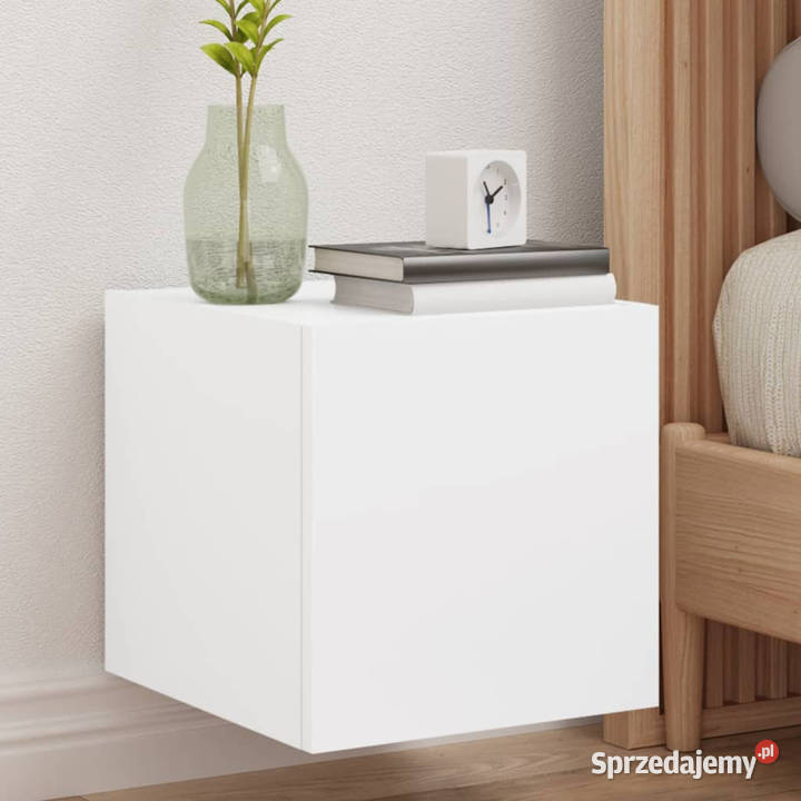 Ścienna szafka TV z LED biała 305x35x30 WM837218 Warszawa sprzedam