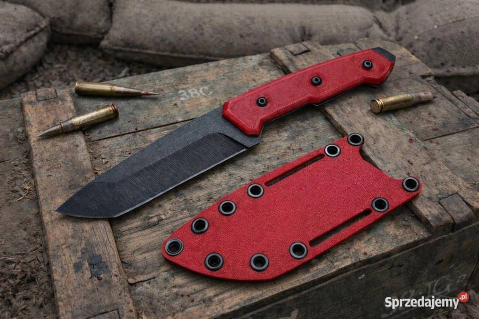 Nóż Kadaffy Red Ręcznie Robiony Bushcraft Custom Rzeszów sprzedam