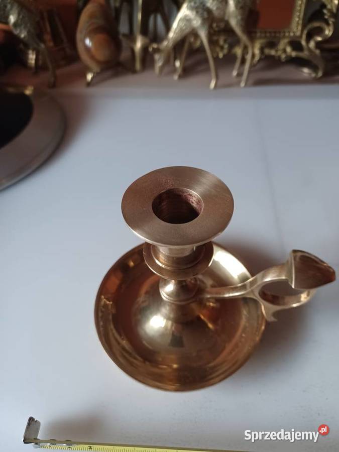 Piękny masywny mosiężny kaganek wielkopolskie Poznań