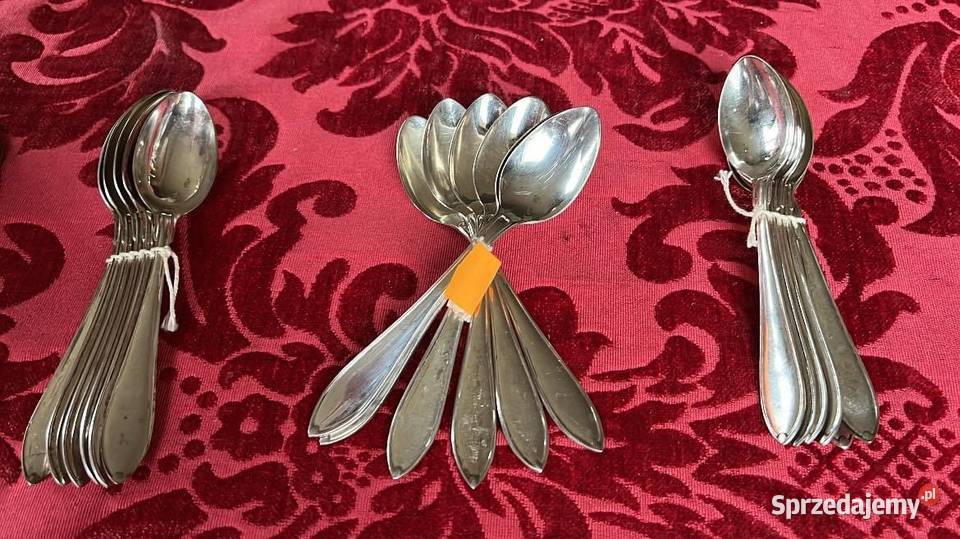 Platerowe łyżeczki Sygnowane punce Komplet 6 Gdańsk