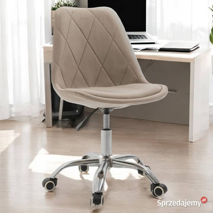 Ciemnobeżowe Obrotowe Krzesło Tapicerowane Krzesła Tarchały Małe