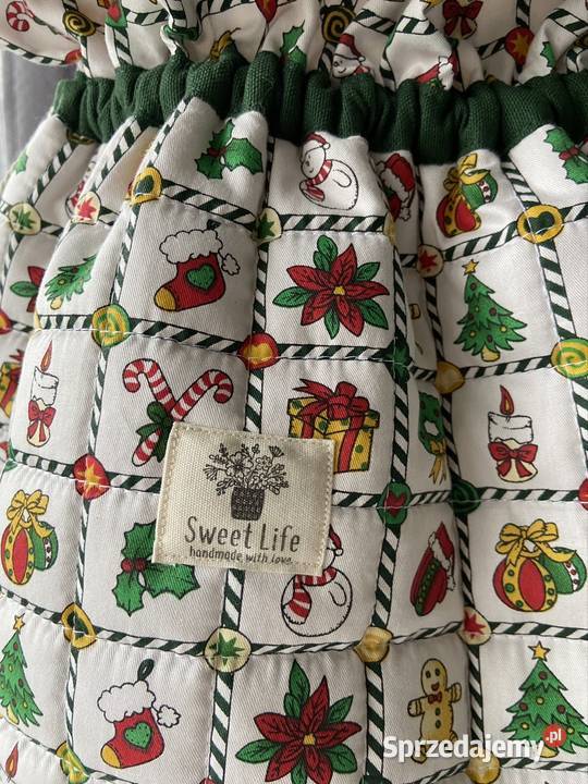 Woreczek z pikowanej bawełny Rękodzieło Gdynia sprzedam