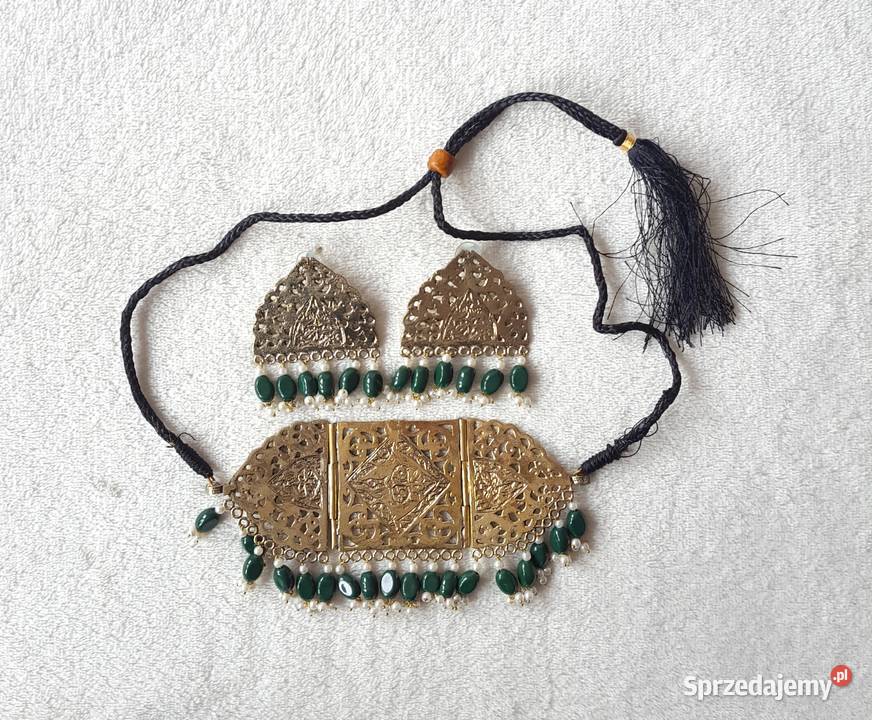 Komplet biżuteri indyjskiej naszyjnik chocker zachodniopomorskie