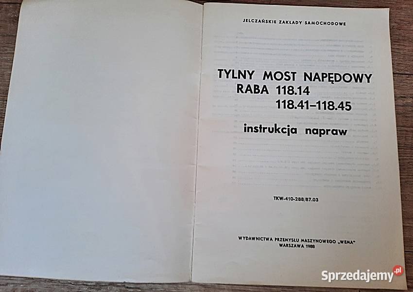 Instrukcja napraw tylny most napędowy Raba 11814 Ostrów Wielkopolski sprzedam