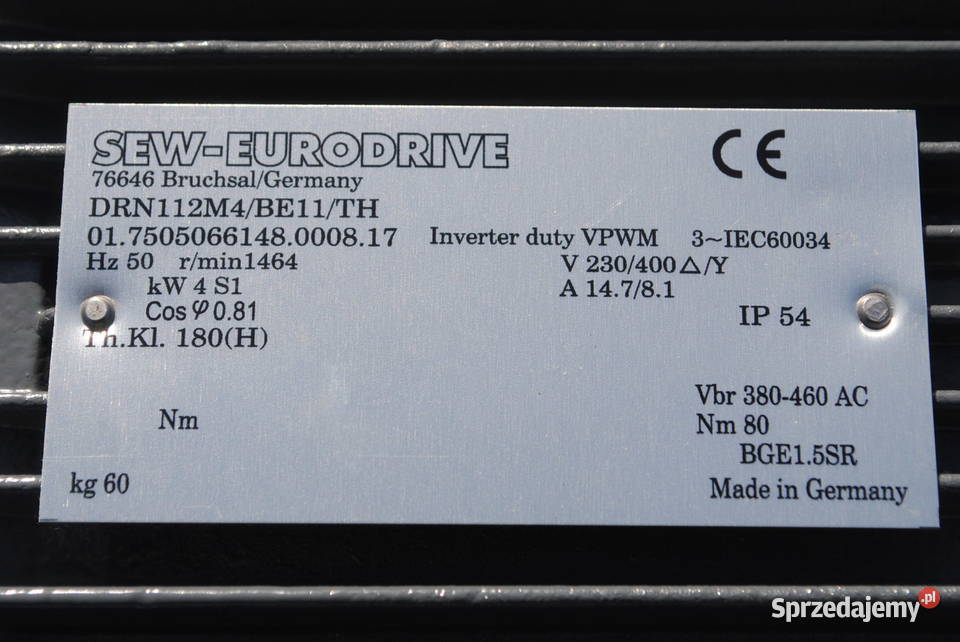 Silnik elektryczny kołnierzowy 4kw 1464obrmin z Kargowa