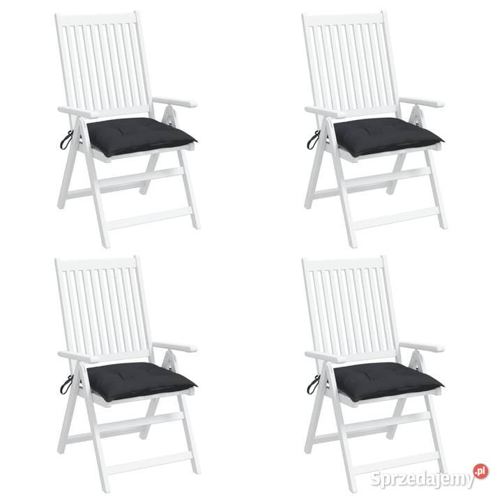 vidaXL Poduszki na krzesła 4 czarne 40x40x7