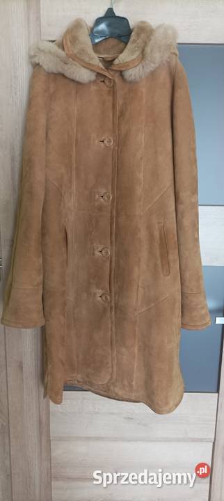 Kożuch damski z kapturem rozmiar M stan skóra Skóra naturalna  Bydgoszcz sprzedam