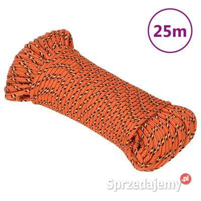vidaXL Linka żeglarska pomarańczowa 3 mm 25 m