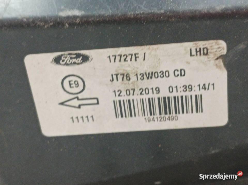 LAMPA PRZÓD LEWA EUROPA JT7613W030CD Ford Lampy przednie