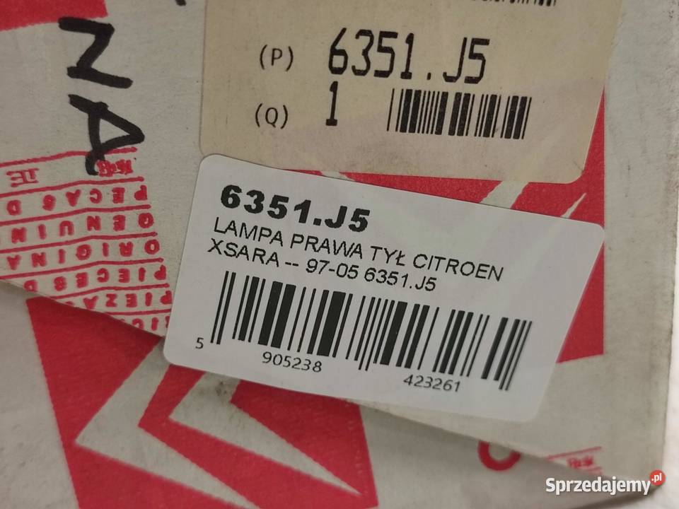 LAMPA PRAWY TYŁ CITROEN XSARA N1 N0 19972005 lubelskie