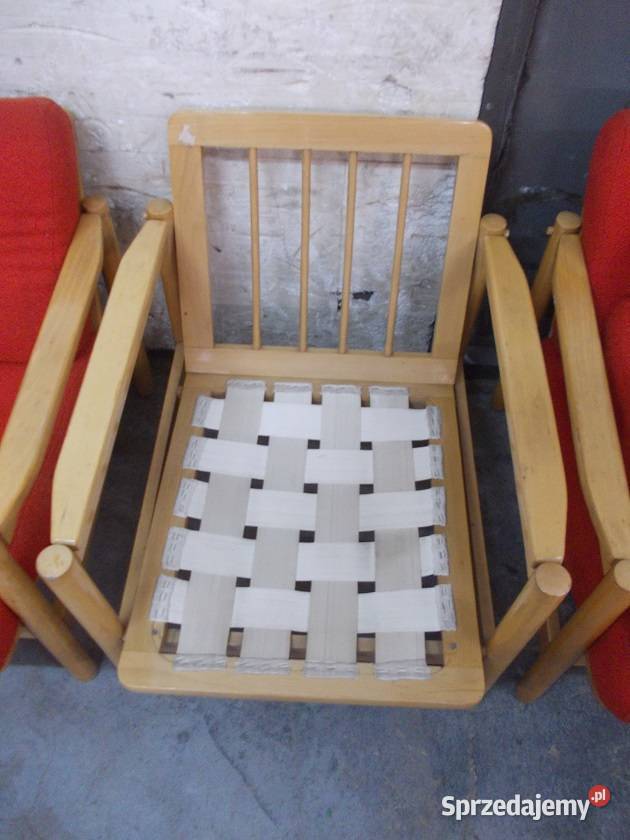 Stare fotele drewniane PRL Bauhaus Bielsko-Biała
