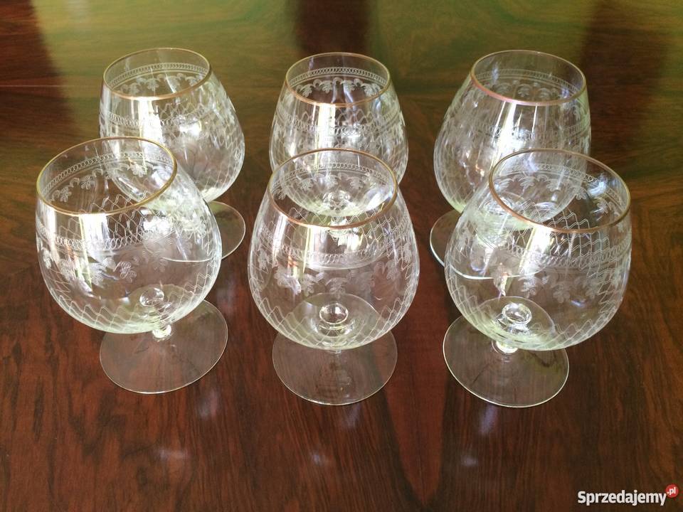 Kieliszki kryształowe złocone do brandykoniaku Warszawa