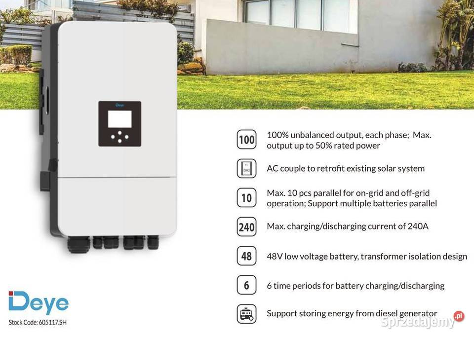 DEYE Falownik hybrydowy 8kW SG05LP3 3fazowy