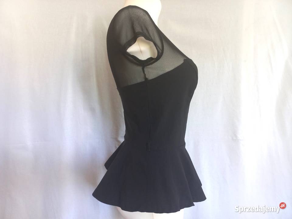 BLUZKA czarna Elegancka BASKINKA r 3638 NOWA krótki Białystok