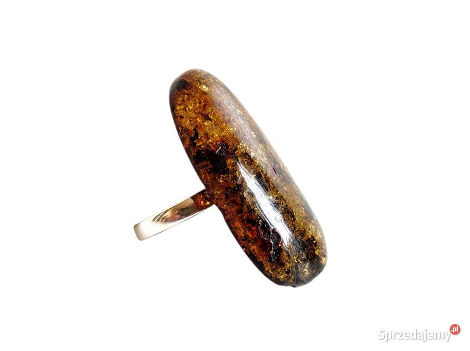 7564 Okazały Bursztynowy Kaboszon srebro Kędzierzyn-Koźle sprzedam