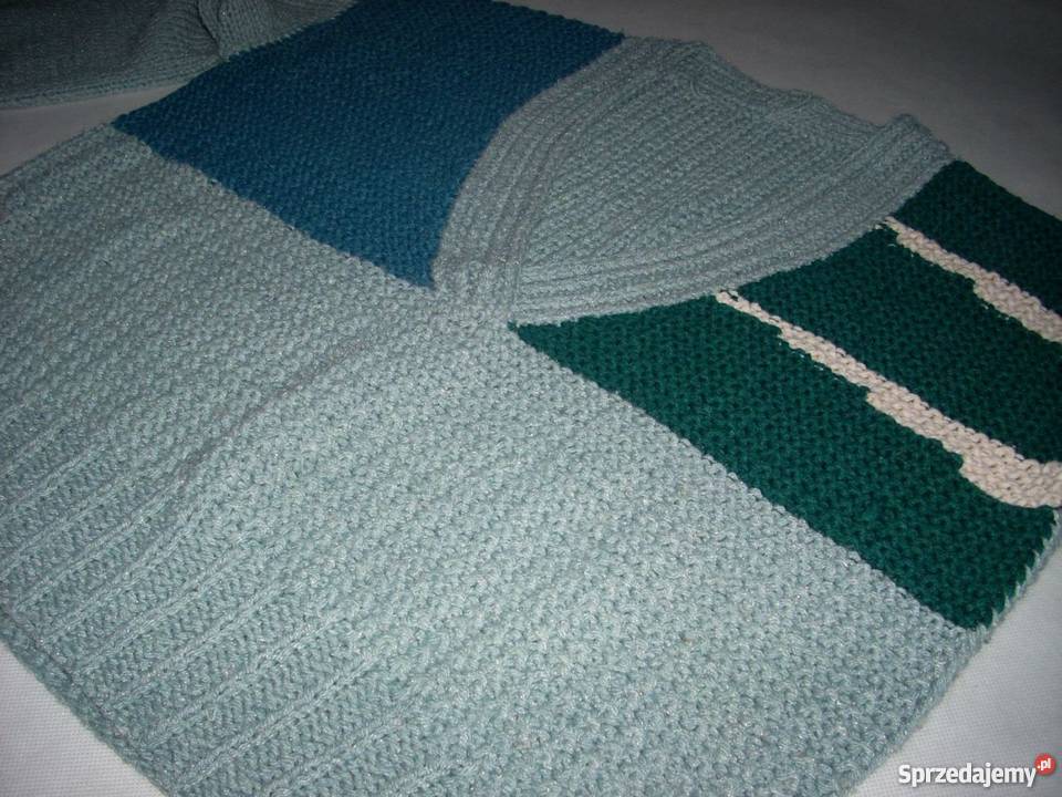Gruby sweter oversize robiony na drutach 40 42
