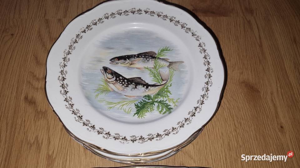 Serwis Rybny Porcelana Francuska Digion Ceramika i szkło