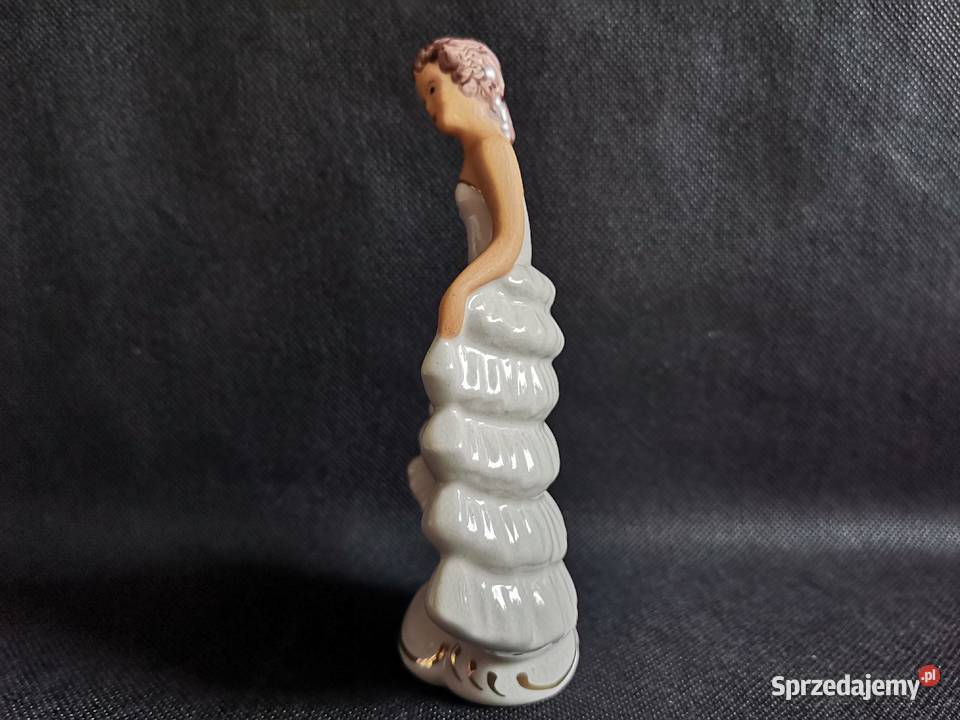 Stara figurka Dama w ukłonie porcelana Jan śląskie Katowice