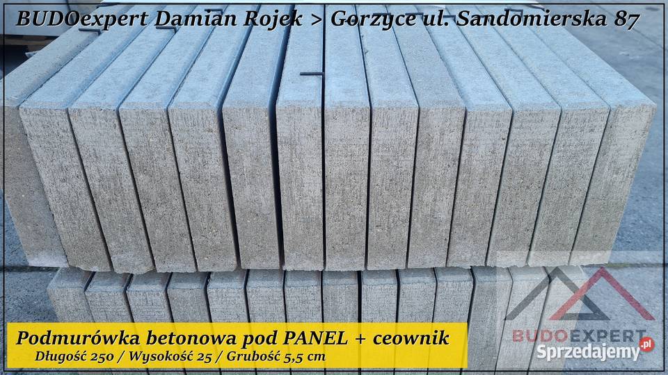 Betonowa podmurówka pod panel 250x20x5 gładka Stalowa Wola